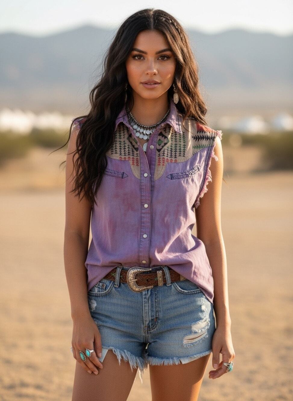 Vintage 90s Western Pearl Snap Vest